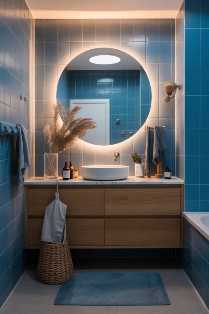 Scandinavian blue bathroom ideas luxury