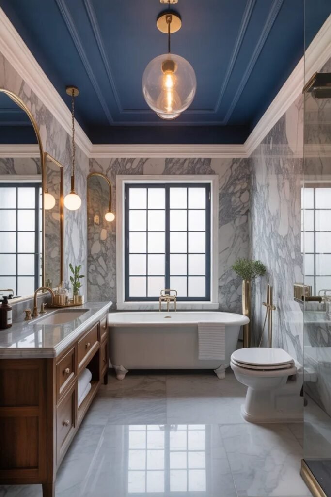 blue ceiling bathroom ideas luxury
