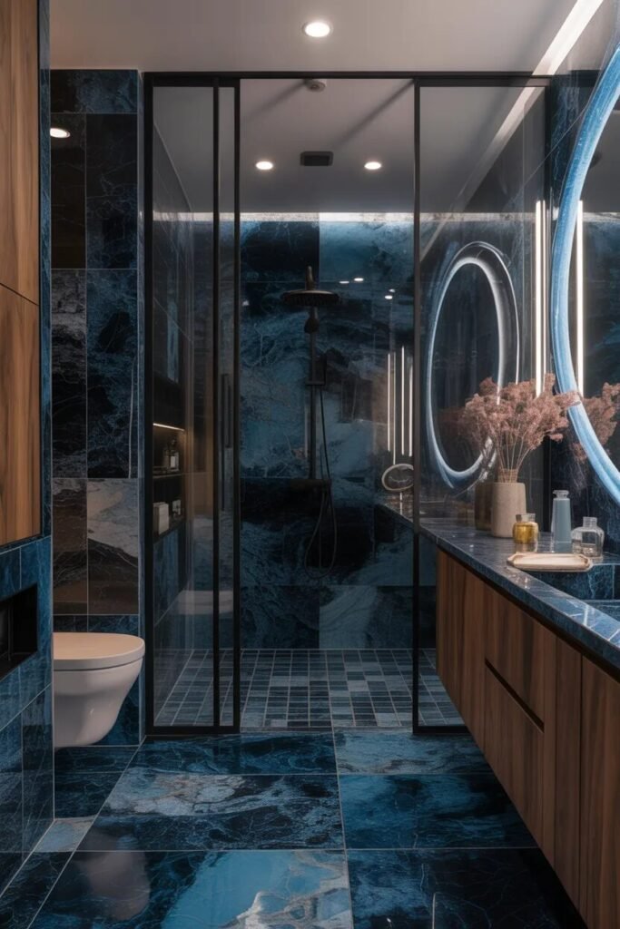 blue black bathroom ideas luxury