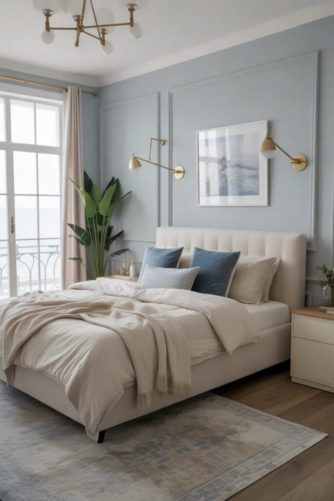 Blue beach theme bedroom ideas