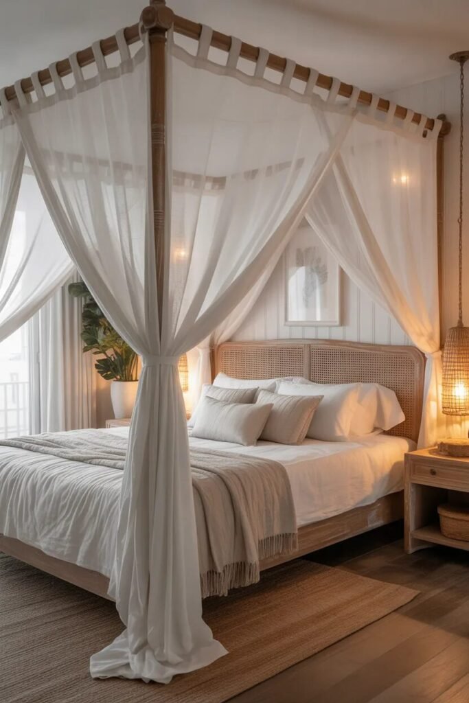 Canopy beach theme bedroom ideas