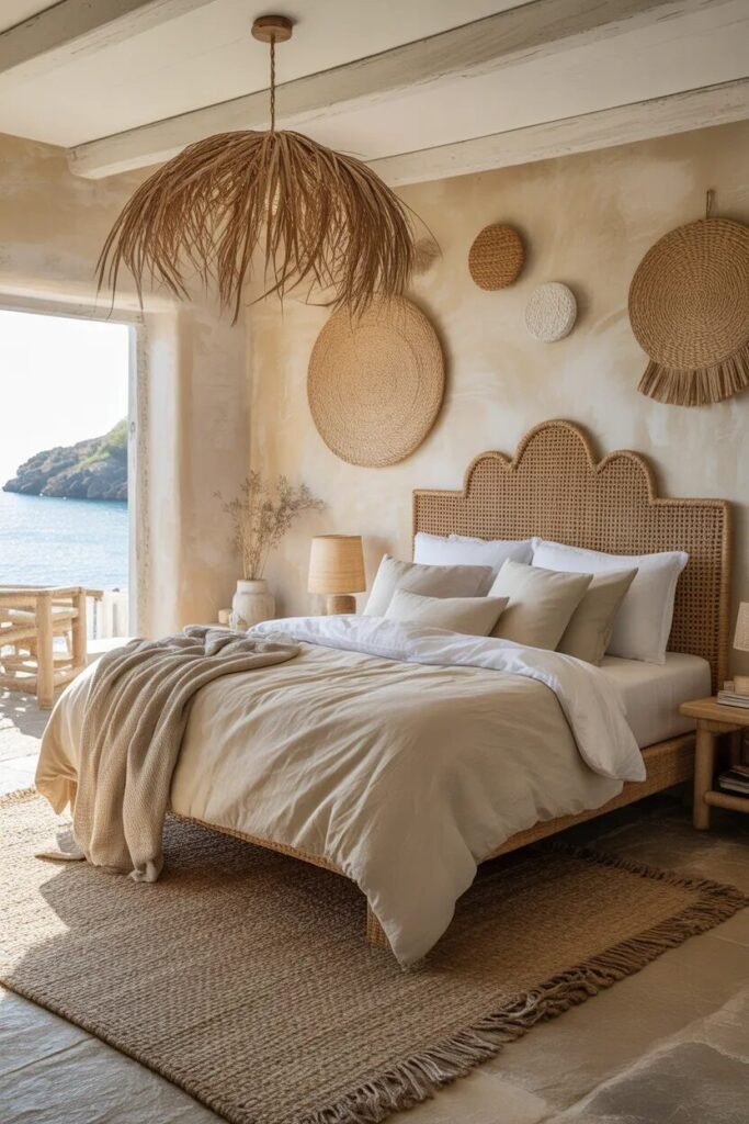 Textured beach theme bedroom ideas