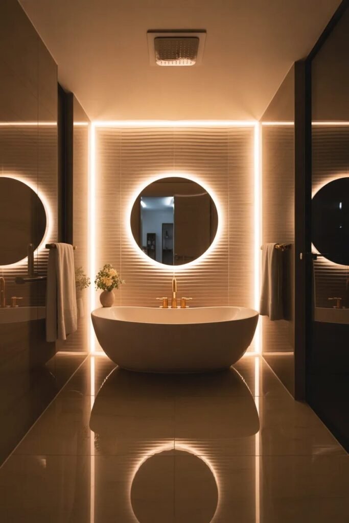 17 bathroom wall decor ideas LED wall