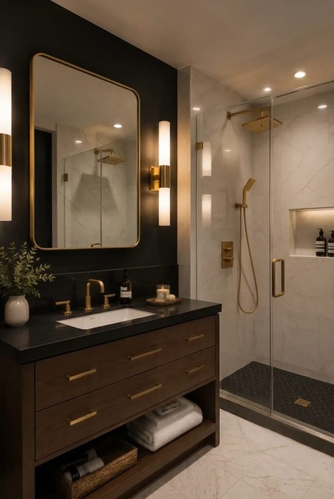 17 bathroom wall decor ideas black wall