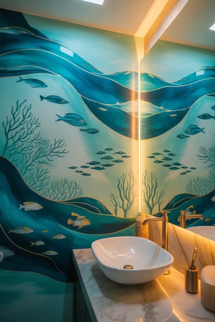  17 bathroom wall decor ideas mural art