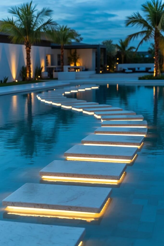 floating unique pool landscaping ideas