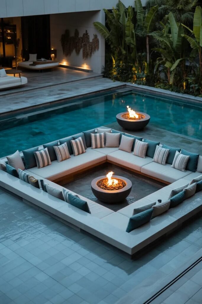 sunken unique pool landscaping ideas