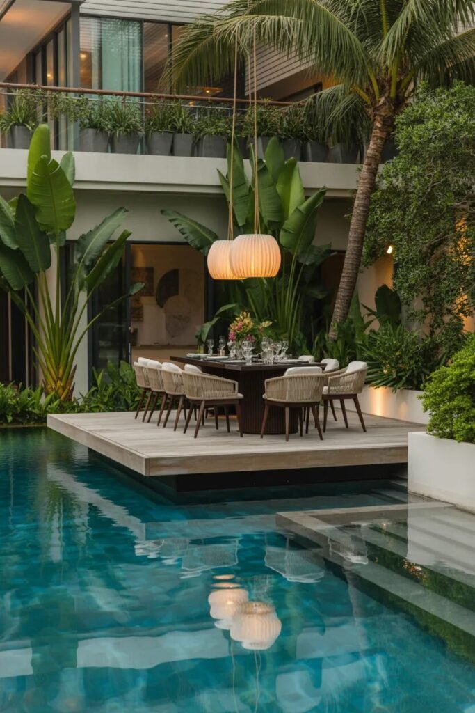  dining unique pool landscaping ideas