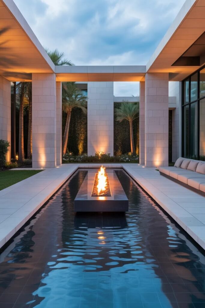 sunken fire unique pool landscaping ideas