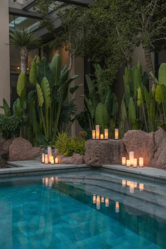 lantern unique pool landscaping ideas