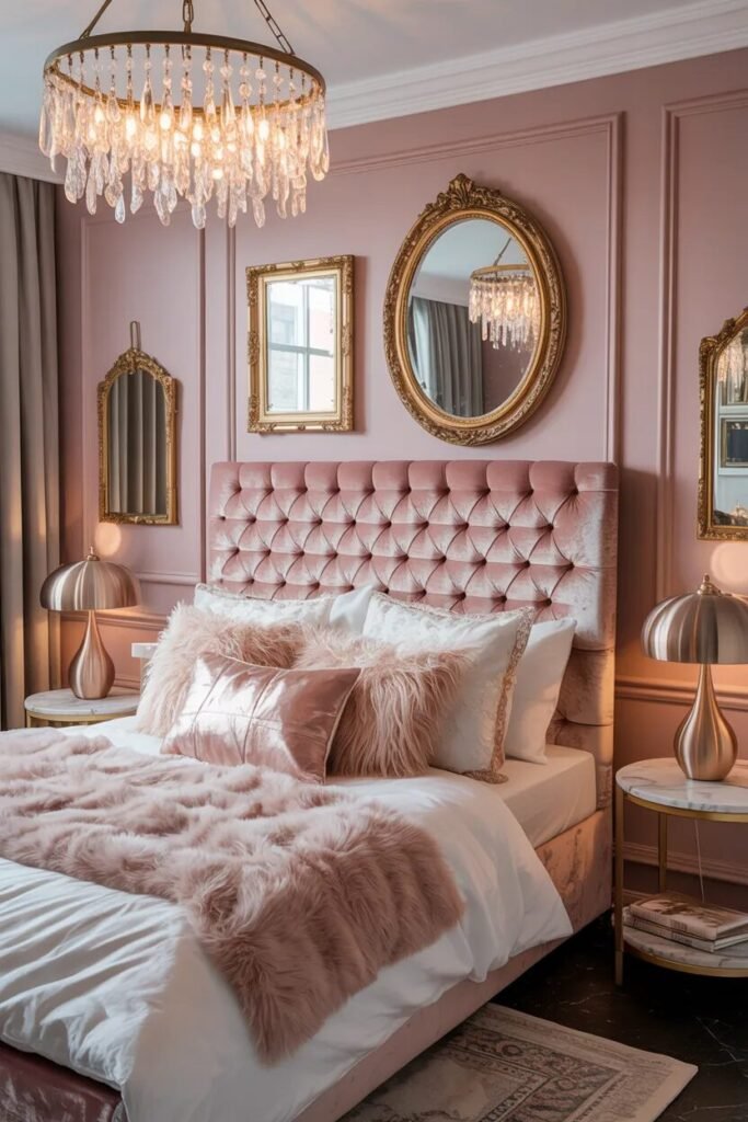 stylish small bedroom ideas pink glam