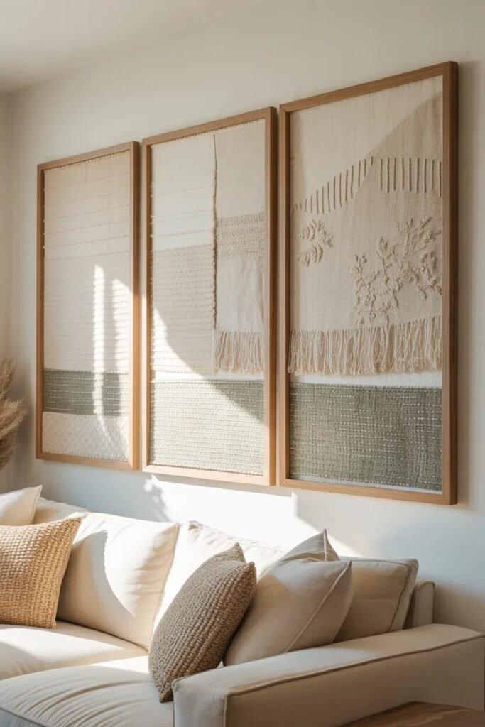 fabric living room wall decor ideas
