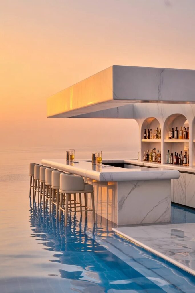  30 creative pool bar ideas marble bar