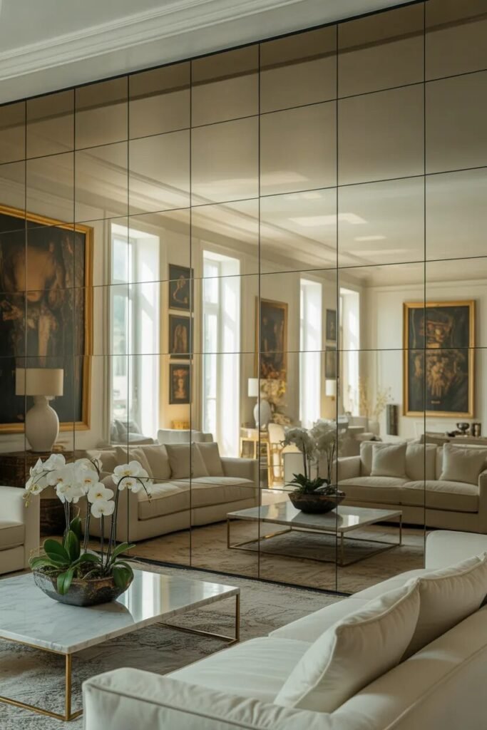 mirror living room wall decor ideas