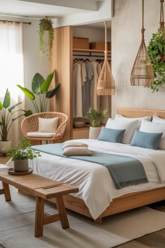 boho blue bedroom ideas furniture