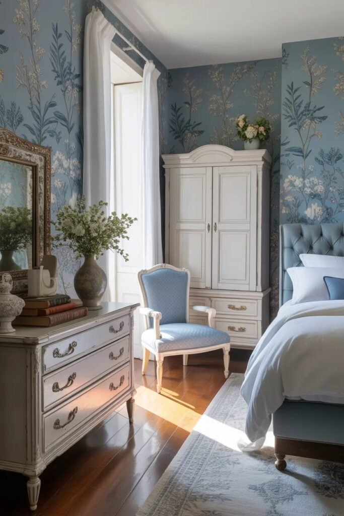 floral blue bedroom ideas furniture