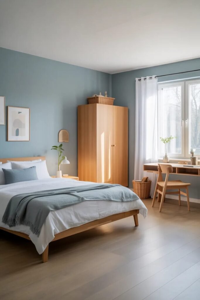 Scandinavian blue bedroom ideas furniture