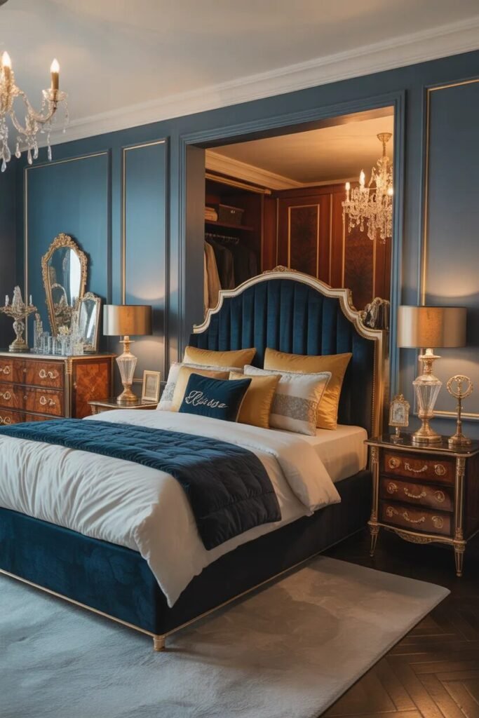  blue gold bedroom ideas furniture