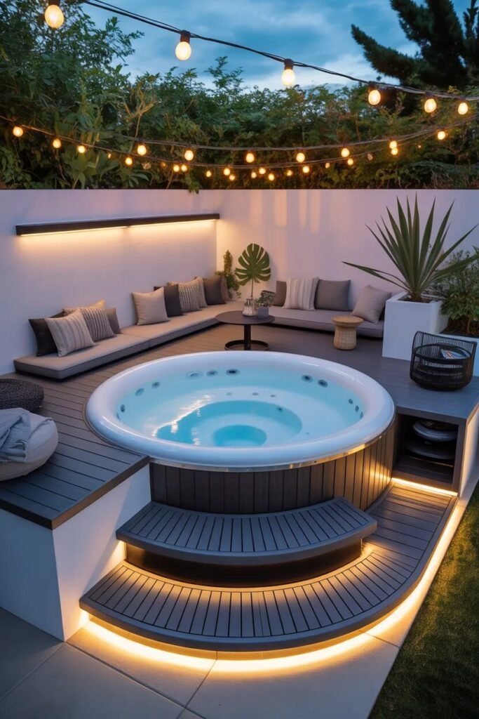 small backyard hot tub design
