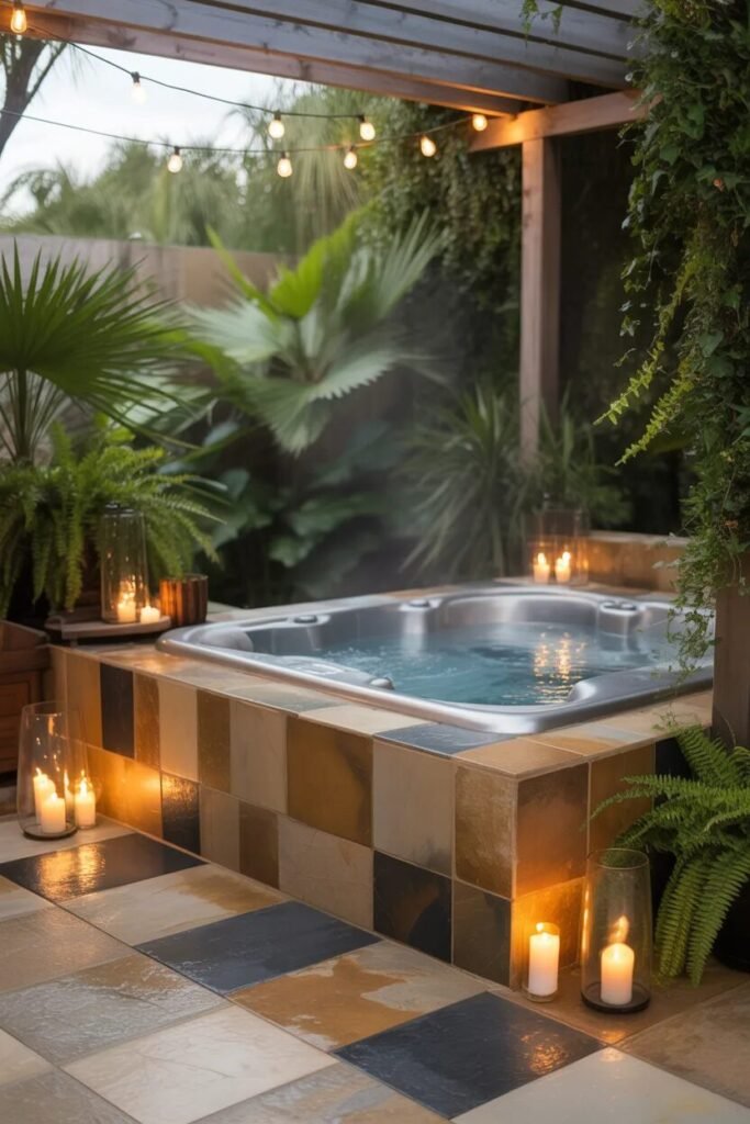 spa backyard hot tub design