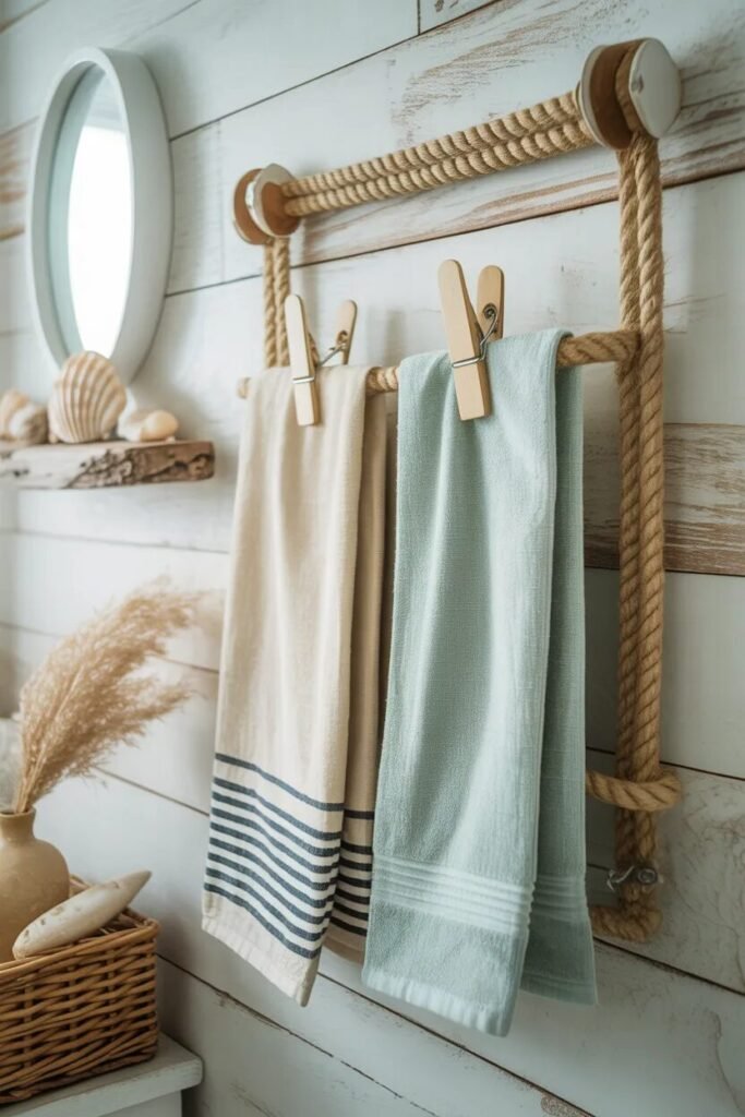 creative rope pool towel storage ideas