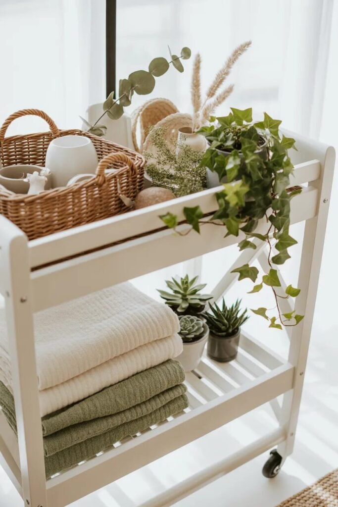 cart pool towel storage ideas