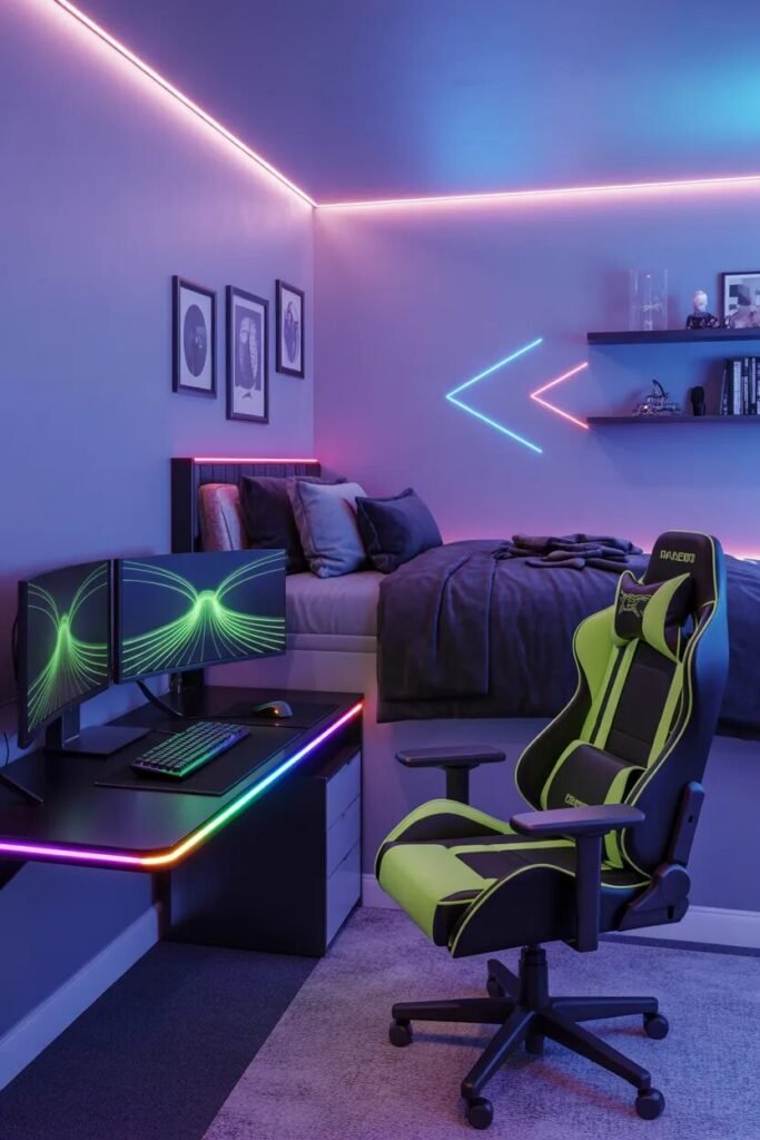 gaming boys dorm room design