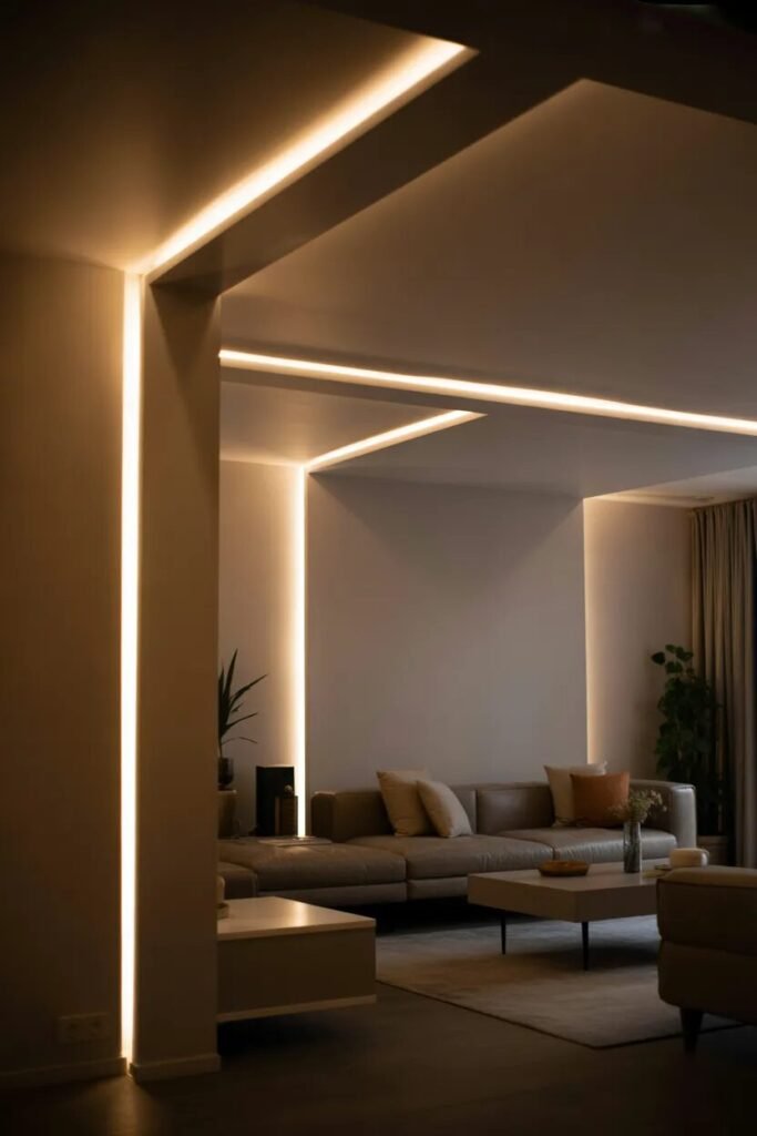 LED living room wall decor ideas