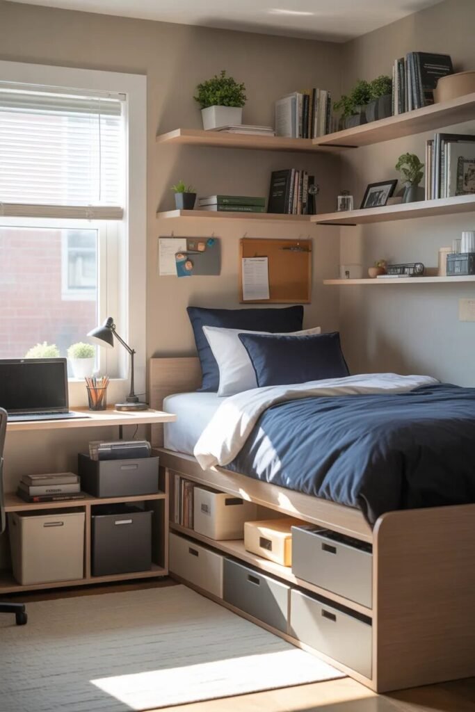 storage boys dorm room design