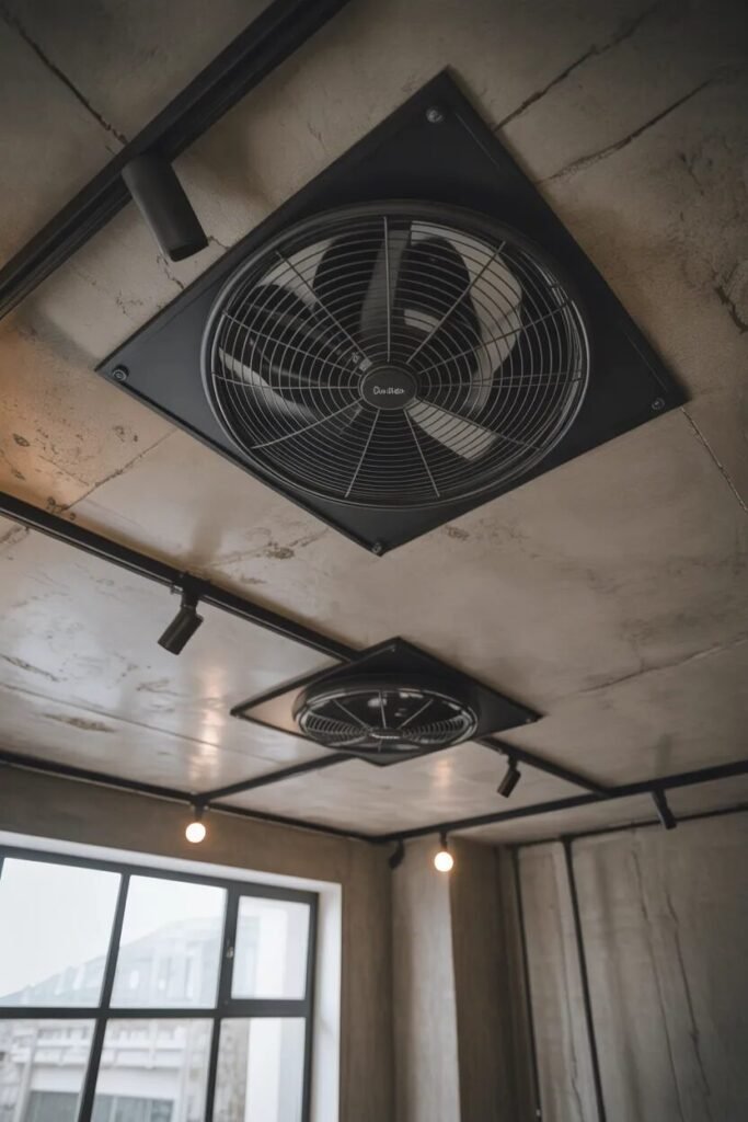 double fan false ceiling design ideas industrial style