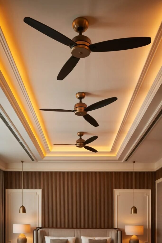 double fan false ceiling design ideas hotel luxury style