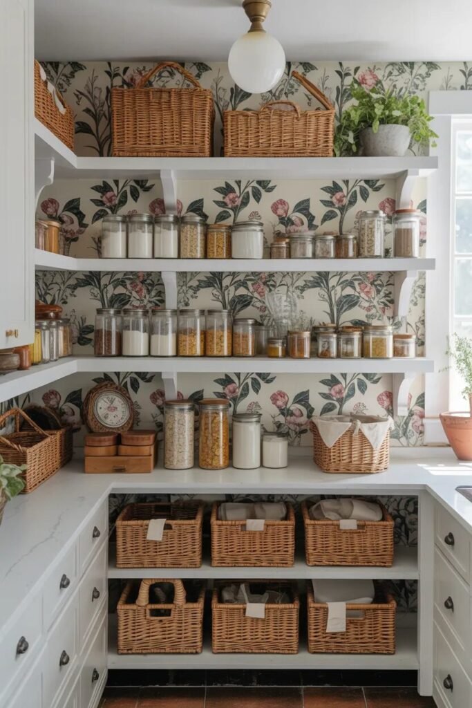 wallpaper pantry shelving ideas style