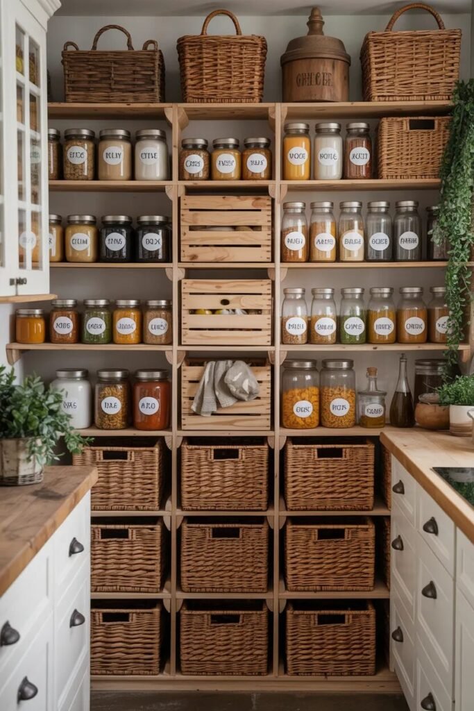 rustic pantry shelving ideas crates