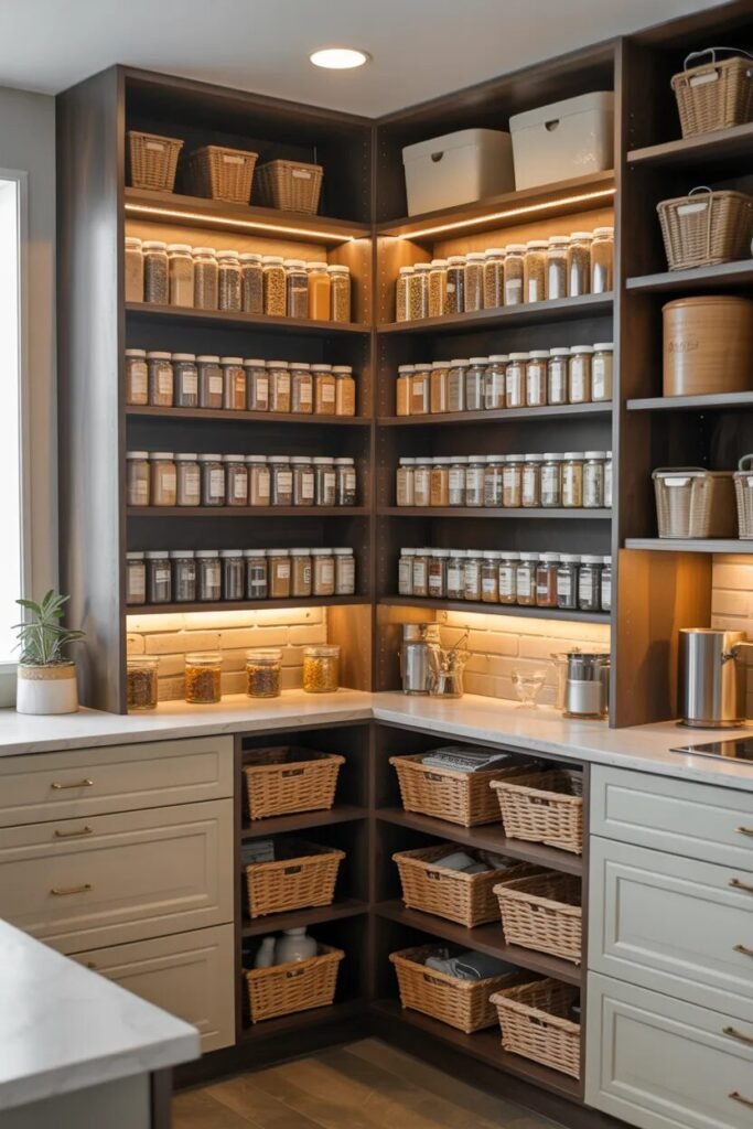 spice pantry shelving ideas wall