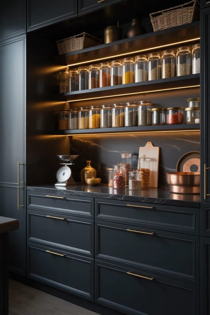 dark pantry shelving ideas style