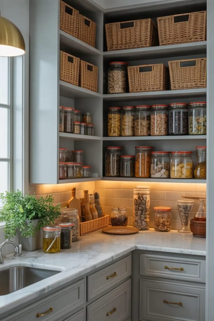 marble pantry shelving ideas luxury