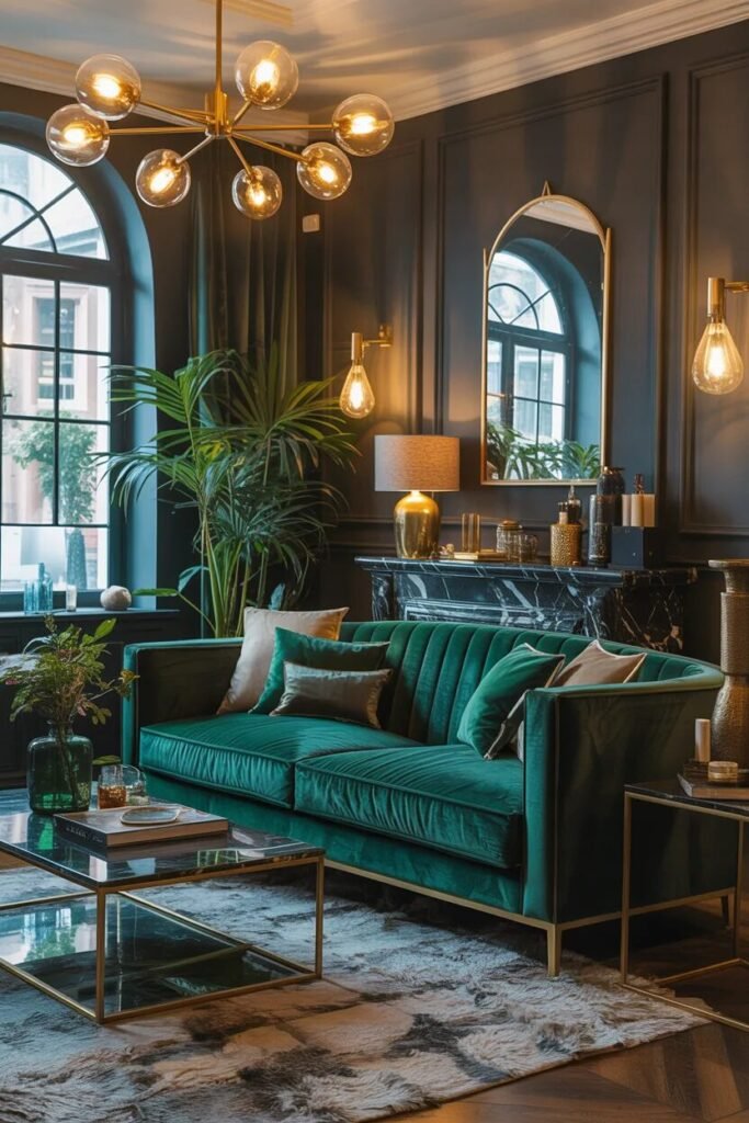 Moody living room design 6 moody living room design velvet decor
