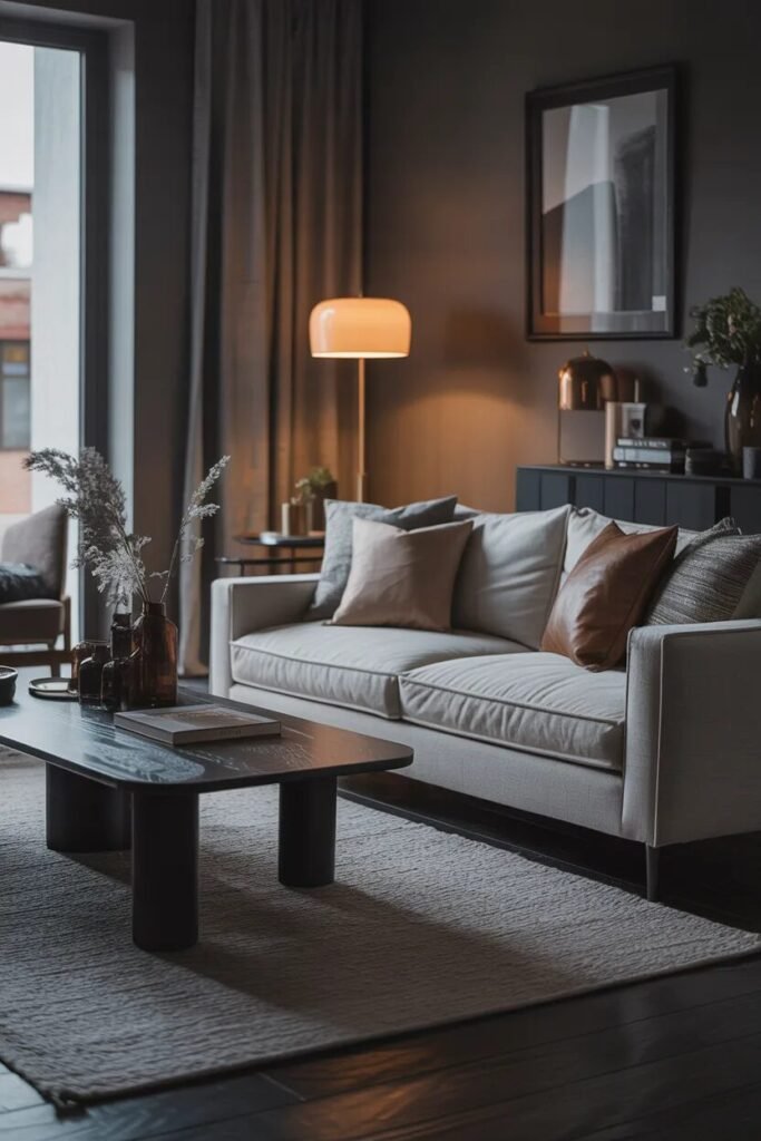 Moody living room design 12 moody living room design minimalist style