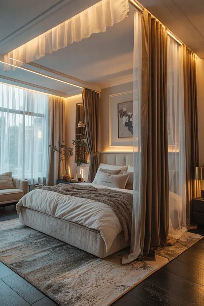 luxury bedroom curtain design ideas