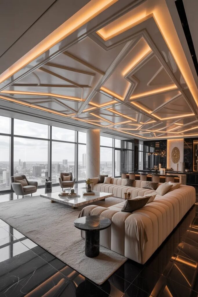 luxury POP ceiling design ideas 21 Penthouse luxury POP ceiling design