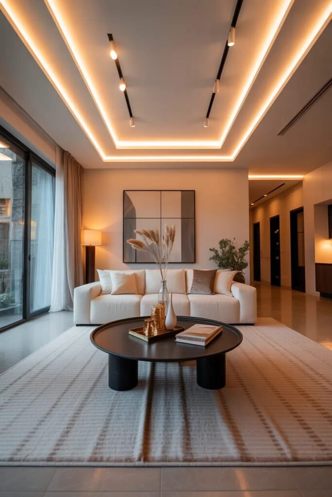 luxury POP ceiling design ideas 22 Linear luxury POP ceiling design