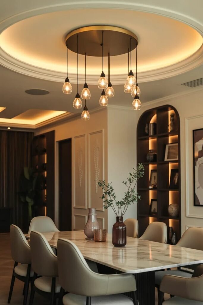 luxury POP ceiling design ideas 24 Pendant luxury POP ceiling design