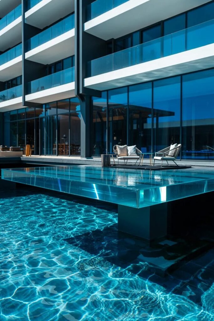 glass floor pool deck ideas