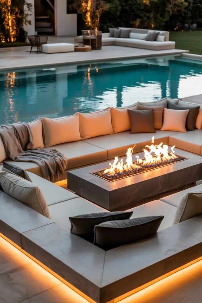 sunken lounge pool deck ideas