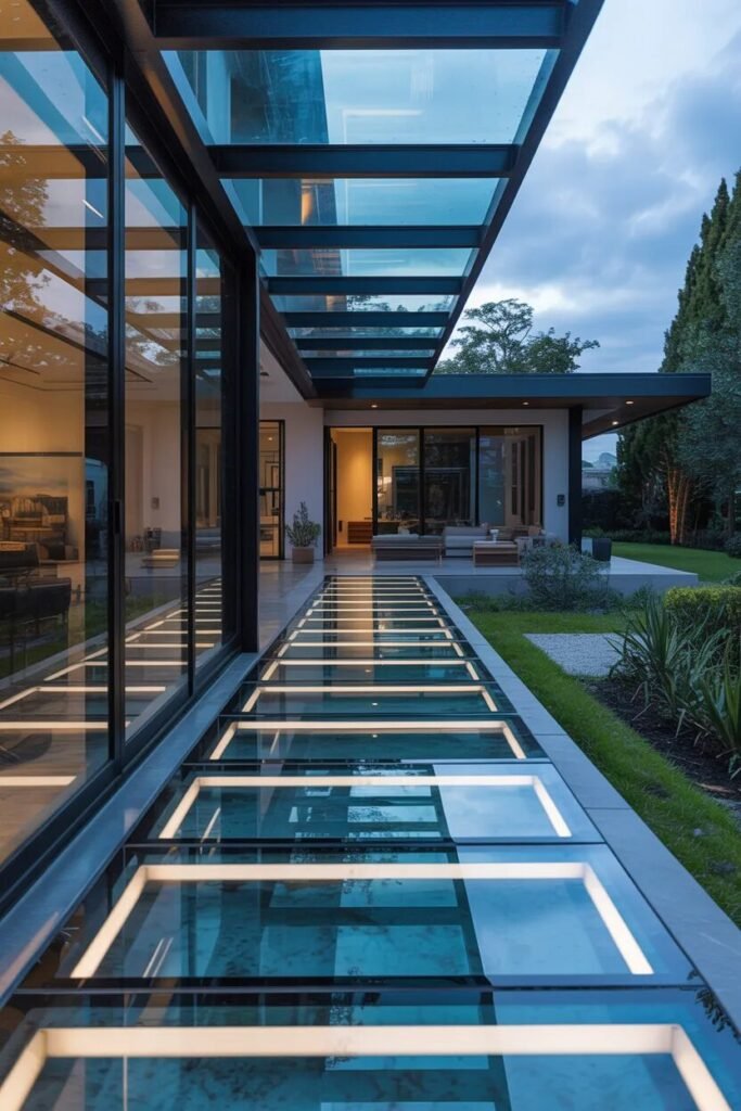Glass floor front porch ideas
