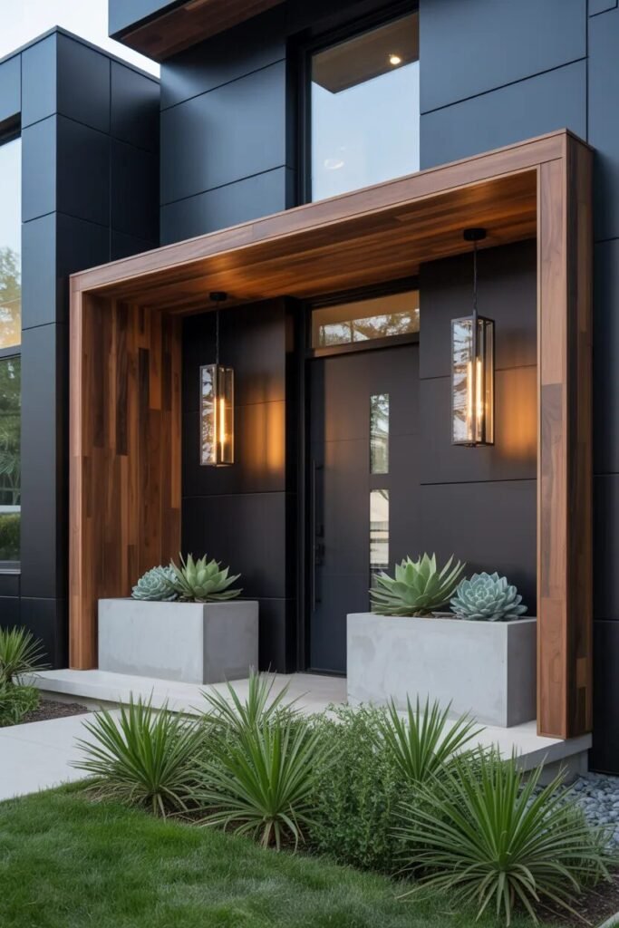 Modern black front porch ideas