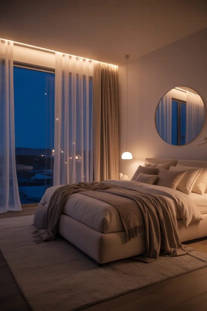 sheer bedroom curtain design ideas