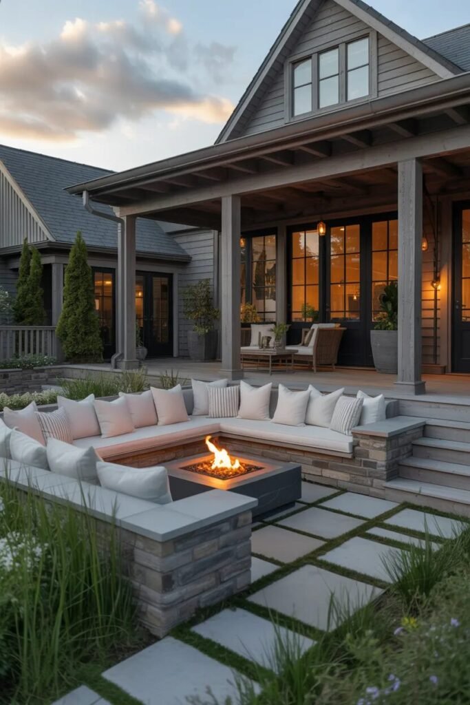 Sunken front porch design ideas