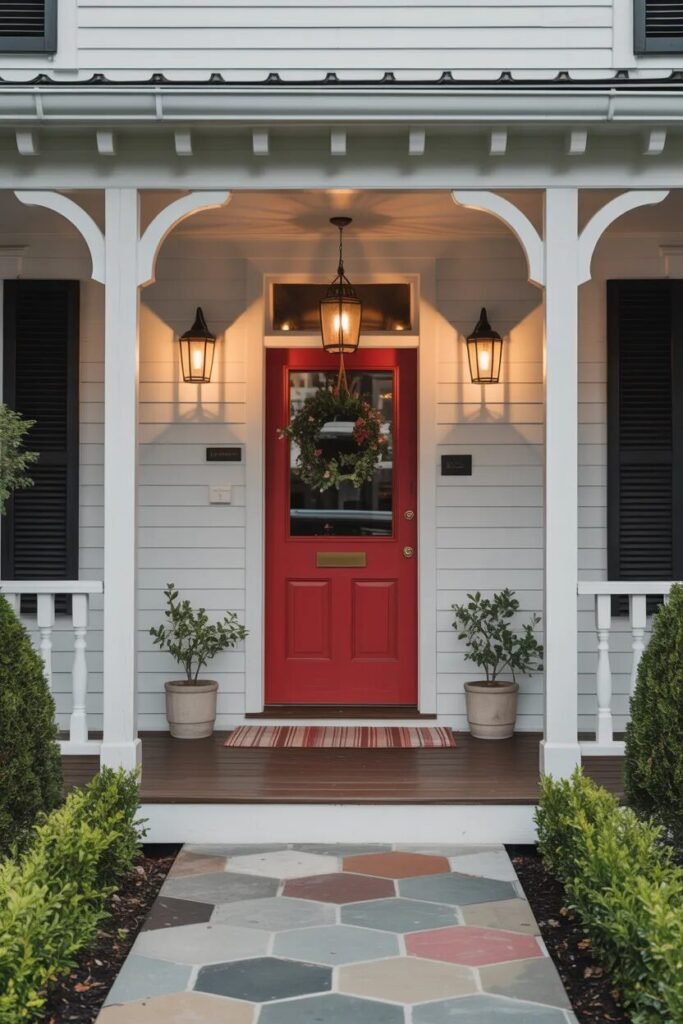 Red door front porch ideas