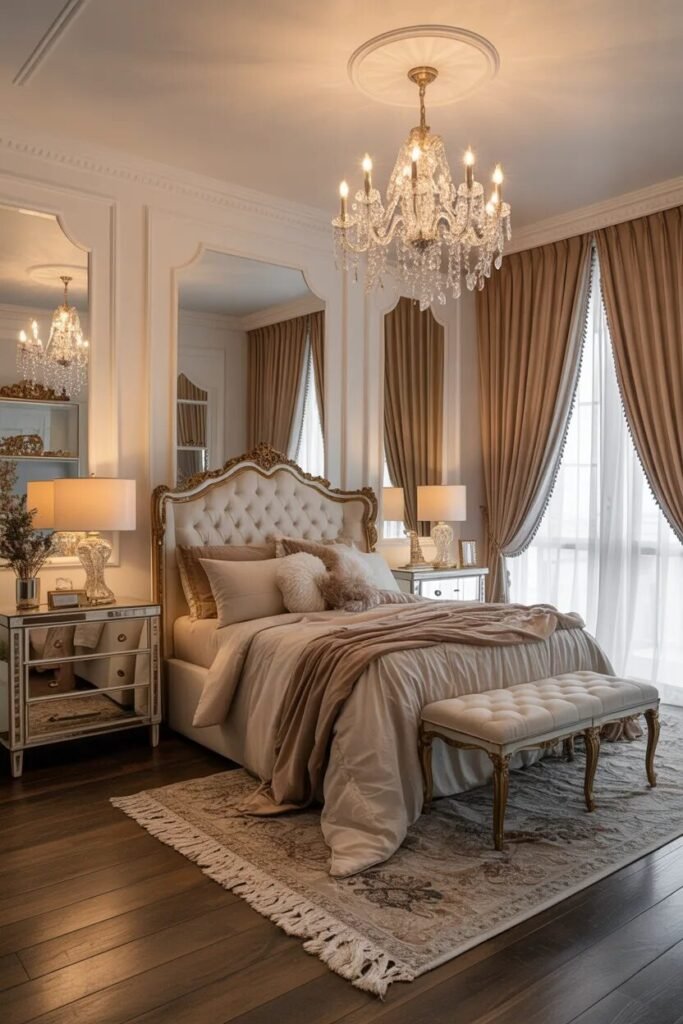 glam bedroom curtain design ideas